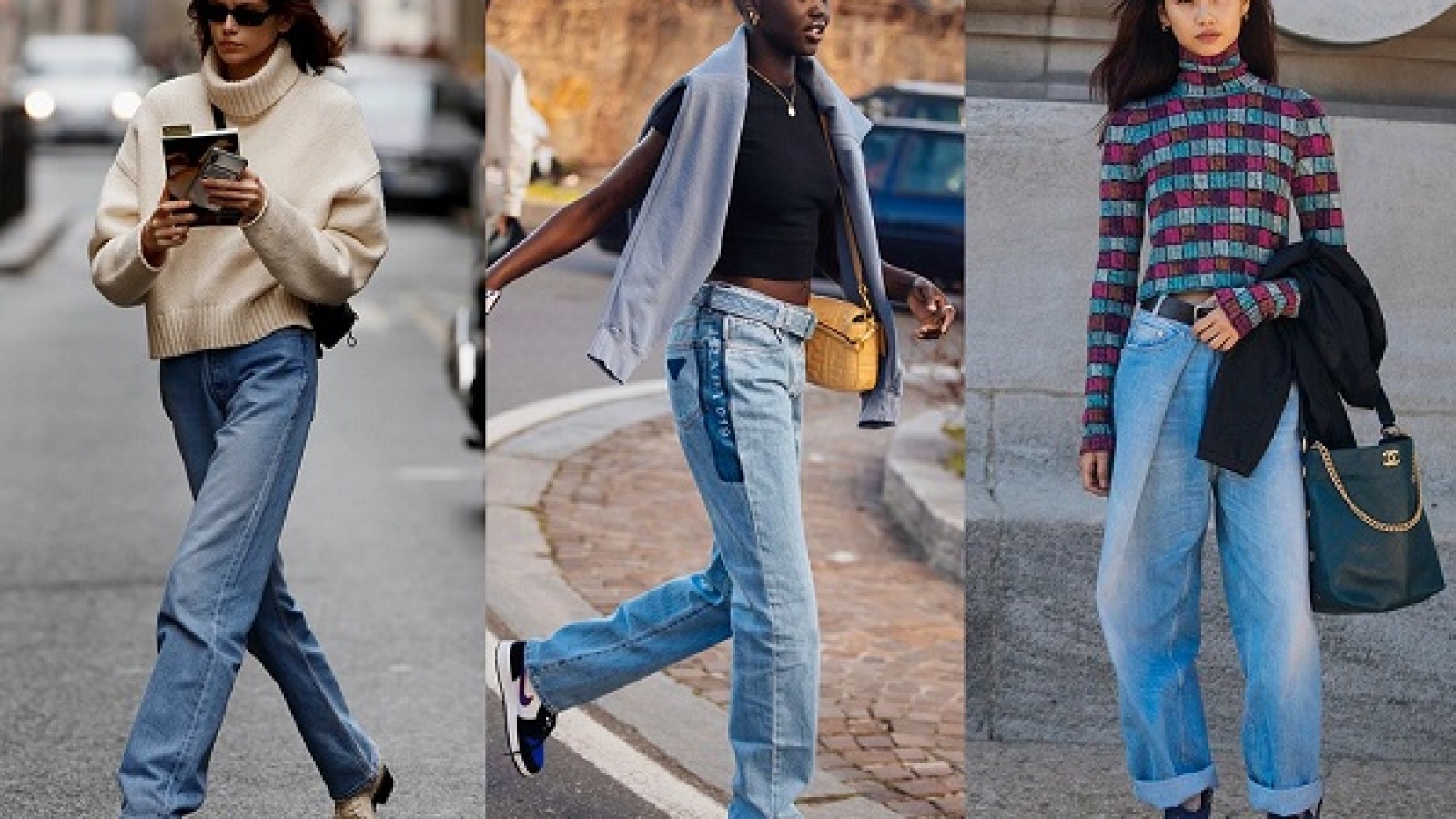 what to wear with baggy jeans
