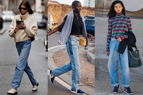 what to wear with baggy jeans