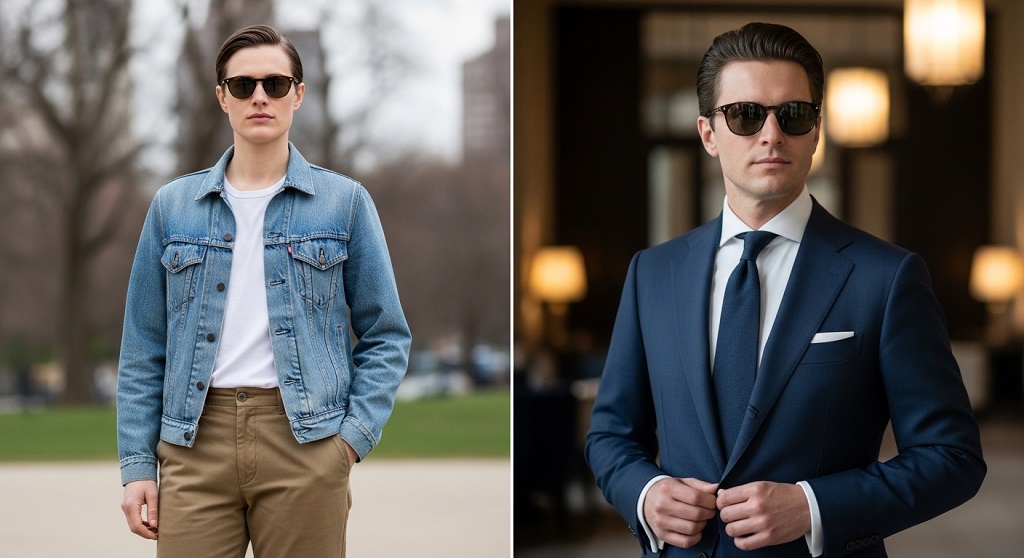 Styling Gucci sunglasses with casual denim outfit