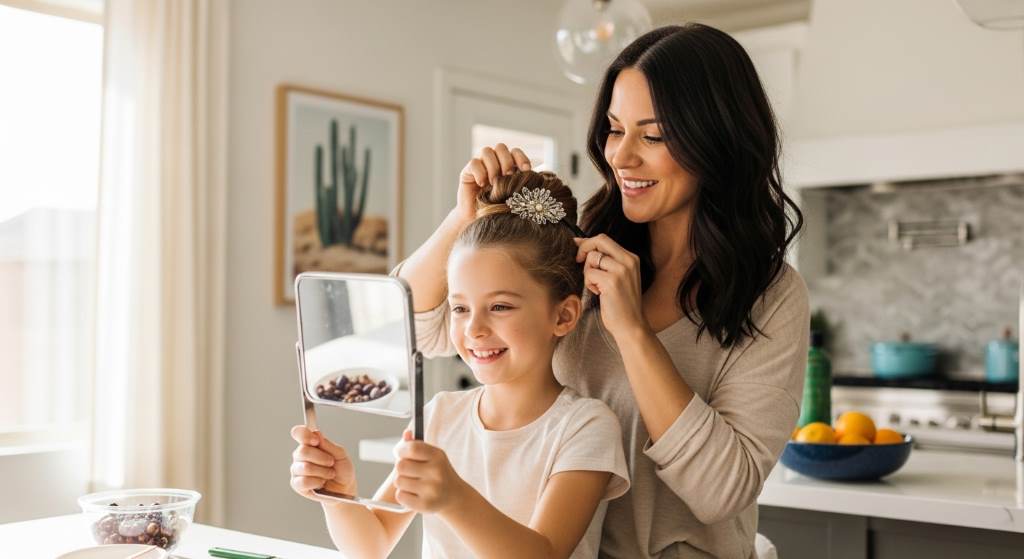 Easy party hair routine for women in Phoenix heat