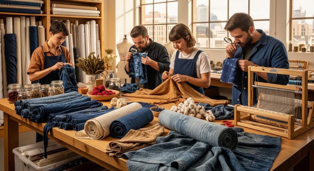 Handwoven heritage fabric patterns used in Texas interior design