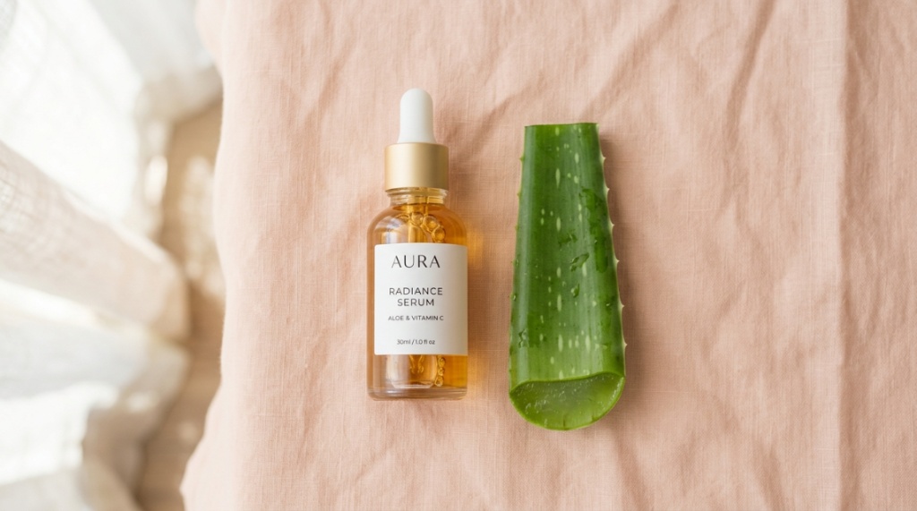 Person gently applying facial serum to their cheek.
