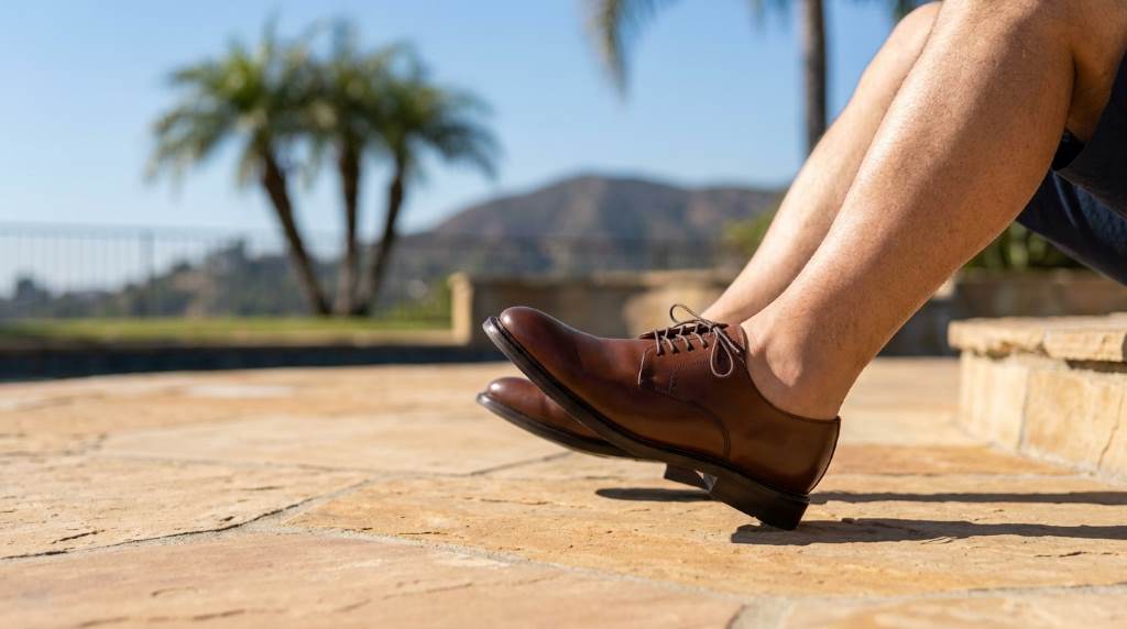 Leather shoe conditioning for improved comfort